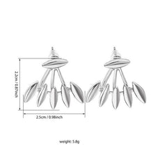 Willow Leaf Electroplated Earrings Alloy Stud Earrings For Party