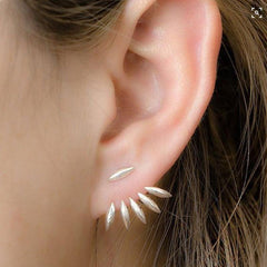 Willow Leaf Electroplated Earrings Alloy Stud Earrings For Party