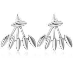 Willow Leaf Electroplated Earrings Alloy Stud Earrings For Party