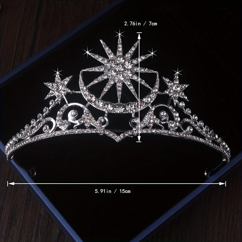 Sun Flower Rhinestone Crown Tiara Wedding Accessories