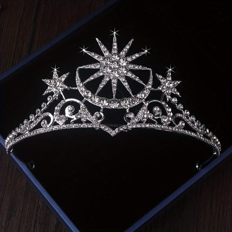 Sun Flower Rhinestone Crown Tiara Wedding Accessories