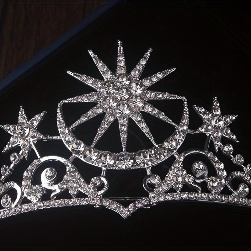 Sun Flower Rhinestone Crown Tiara Wedding Accessories