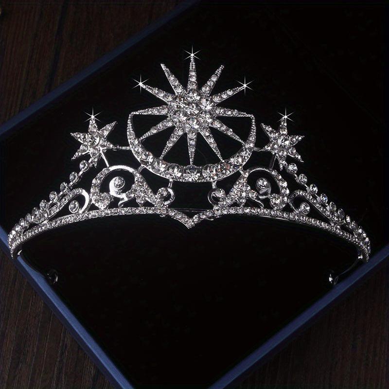 Sun Flower Rhinestone Crown Tiara Wedding Accessories