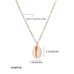 European American Sense Shell Pendant Necklace Long Beach Shell Neck Chain