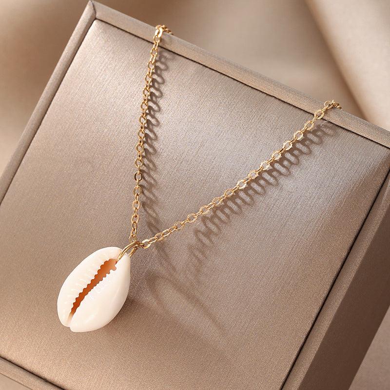 European American Sense Shell Pendant Necklace Long Beach Shell Neck Chain