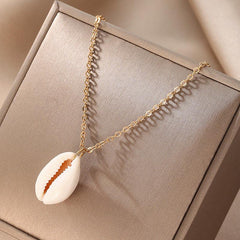 European American Sense Shell Pendant Necklace Long Beach Shell Neck Chain