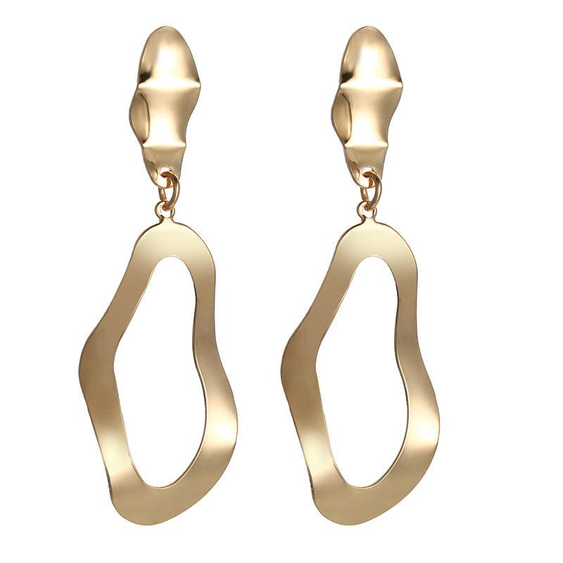 Exaggerated Alloy Geometric Irregular Hollow Stud Earrings