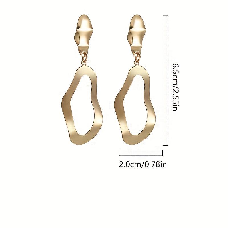 Exaggerated Alloy Geometric Irregular Hollow Stud Earrings