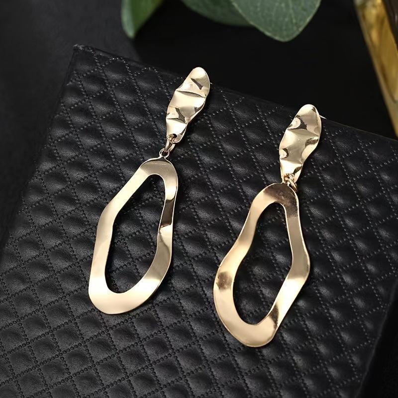 Exaggerated Alloy Geometric Irregular Hollow Stud Earrings