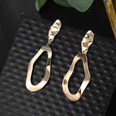 Exaggerated Alloy Geometric Irregular Hollow Stud Earrings