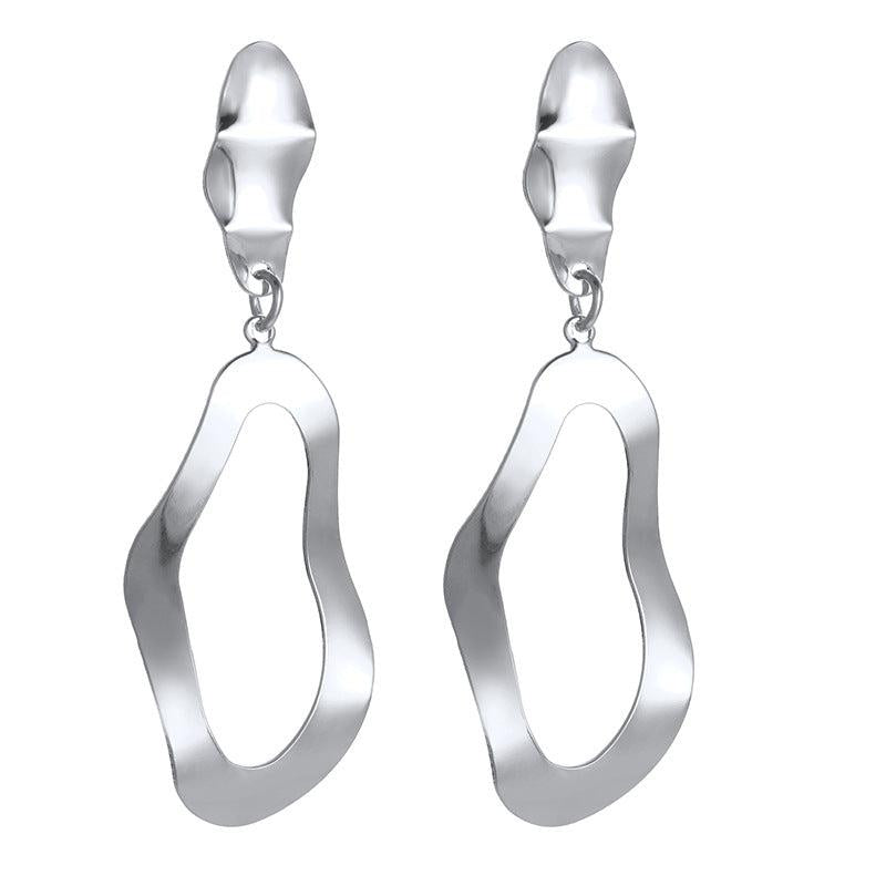 Exaggerated Alloy Geometric Irregular Hollow Stud Earrings