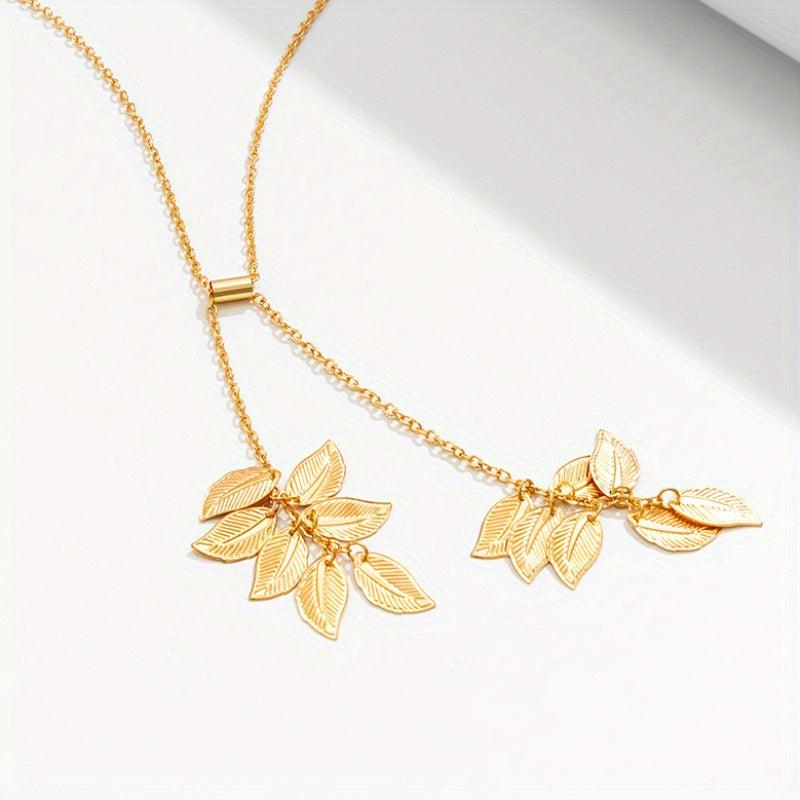 Creative Leaf Fringe Necklace