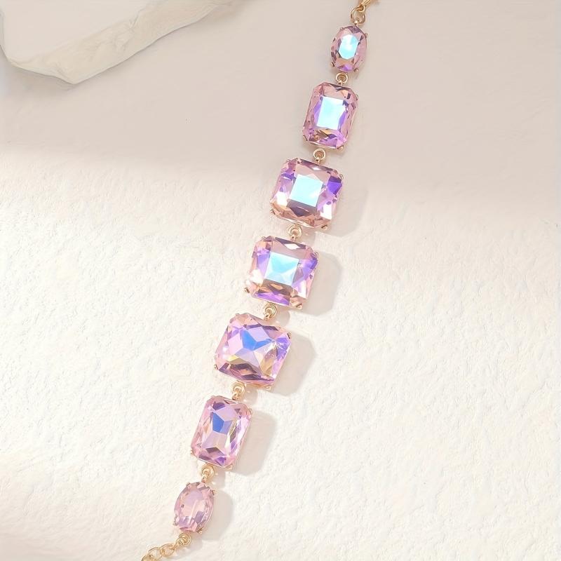 Fluorescent Purple Glass Bracelet