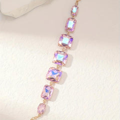 Fluorescent Purple Glass Bracelet