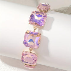 Fluorescent Purple Glass Bracelet