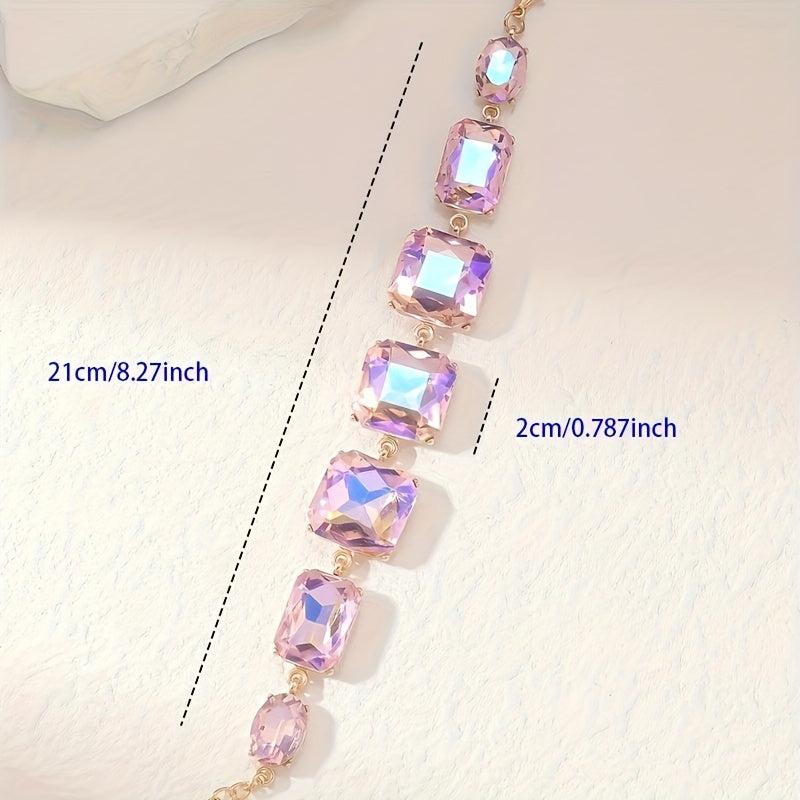 Fluorescent Purple Glass Bracelet
