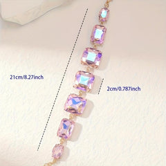 Fluorescent Purple Glass Bracelet