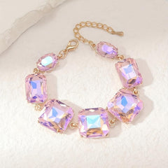 Fluorescent Purple Glass Bracelet