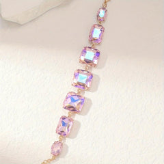 Fluorescent Purple Glass Bracelet