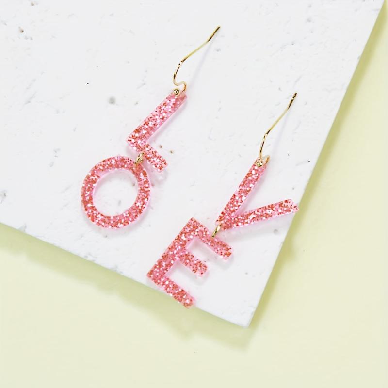 Love Letter Asymmetrical Acrylic Earrings
