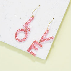 Love Letter Asymmetrical Acrylic Earrings