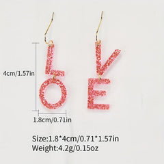 Love Letter Asymmetrical Acrylic Earrings