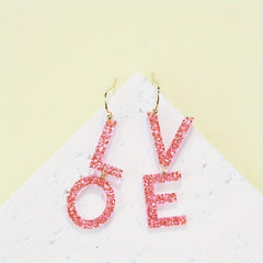 Love Letter Asymmetrical Acrylic Earrings