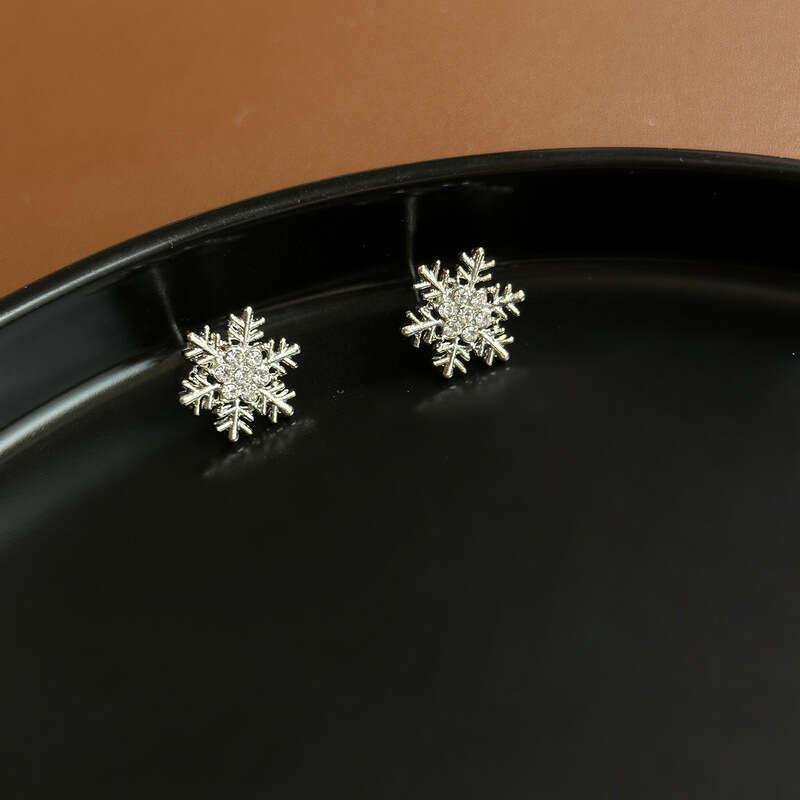 Tassel Snowflake Fairy Long Stud Earrings