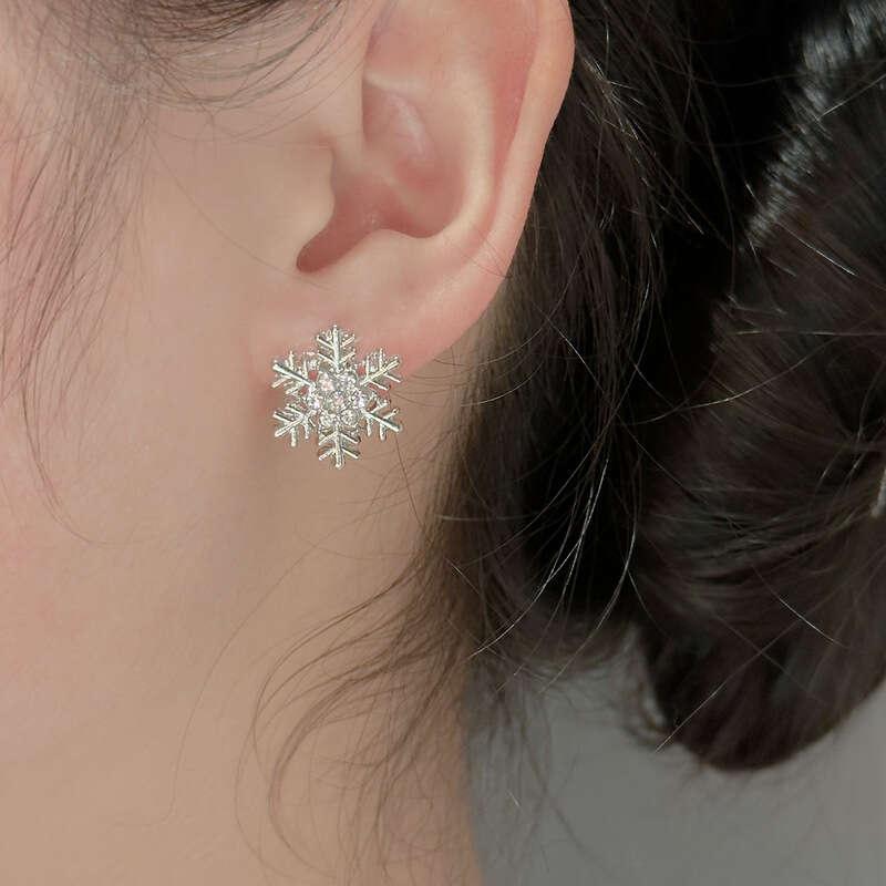 Tassel Snowflake Fairy Long Stud Earrings