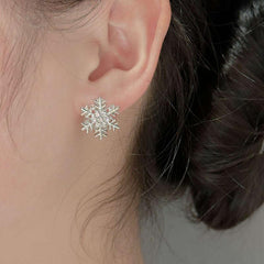 Tassel Snowflake Fairy Long Stud Earrings