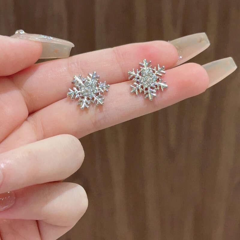 Tassel Snowflake Fairy Long Stud Earrings