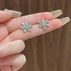 Tassel Snowflake Fairy Long Stud Earrings