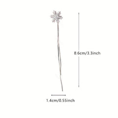 Tassel Snowflake Fairy Long Stud Earrings