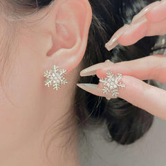 Tassel Snowflake Fairy Long Stud Earrings