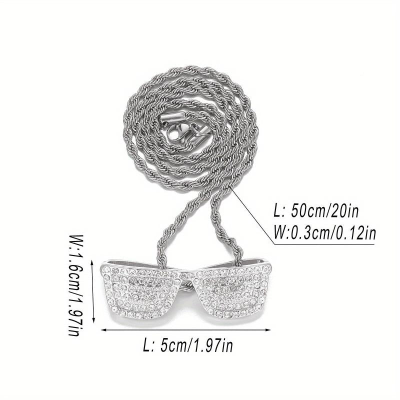 Rhinestone Eye Pendant Hip Hop Style