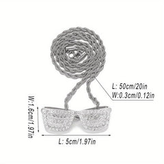 Rhinestone Eye Pendant Hip Hop Style