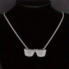 Rhinestone Eye Pendant Hip Hop Style