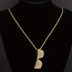 Rhinestone Eye Pendant Hip Hop Style