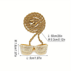 Rhinestone Eye Pendant Hip Hop Style