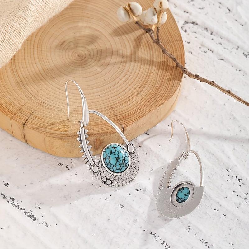 Bohemian Turquoise Inlaid Women's Earrings