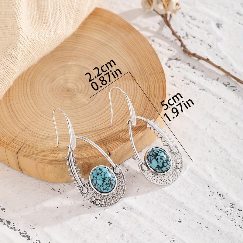 Bohemian Turquoise Inlaid Women's Earrings