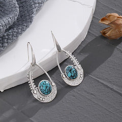 Bohemian Turquoise Inlaid Women's Earrings