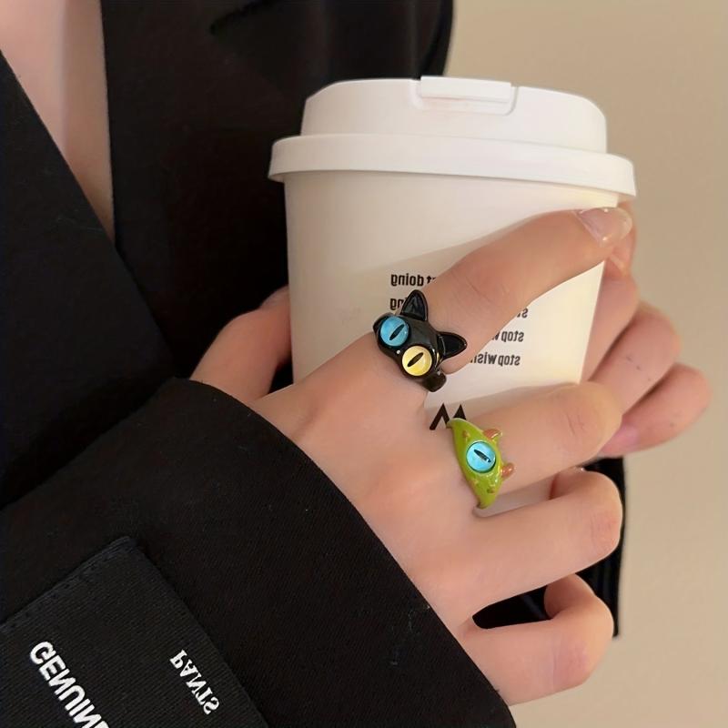 Kitten Monster Ring Niche Ring Couple Ring