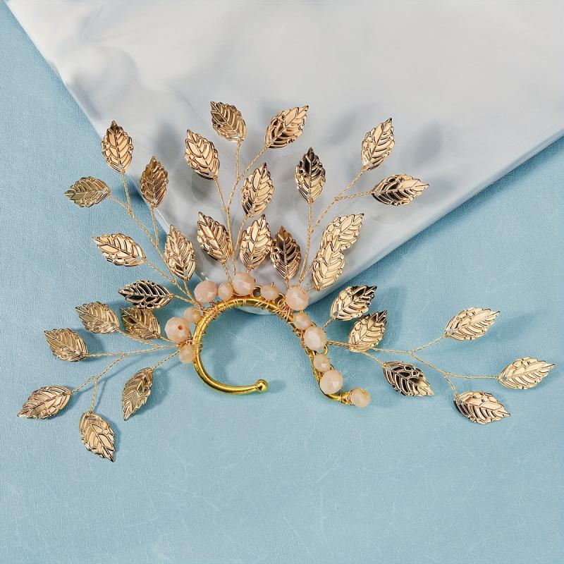 Flower Ear Bone Clip Earrings with Pearl & Diamond Nightclub Jewelry