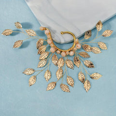 Flower Ear Bone Clip Earrings with Pearl & Diamond Nightclub Jewelry