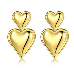 Heart Shaped Metal Earrings Retro Party Jewelry