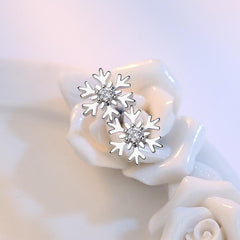 Snow Stud Earrings Hollow Earrings Women Party Jewelry Christmas Gift