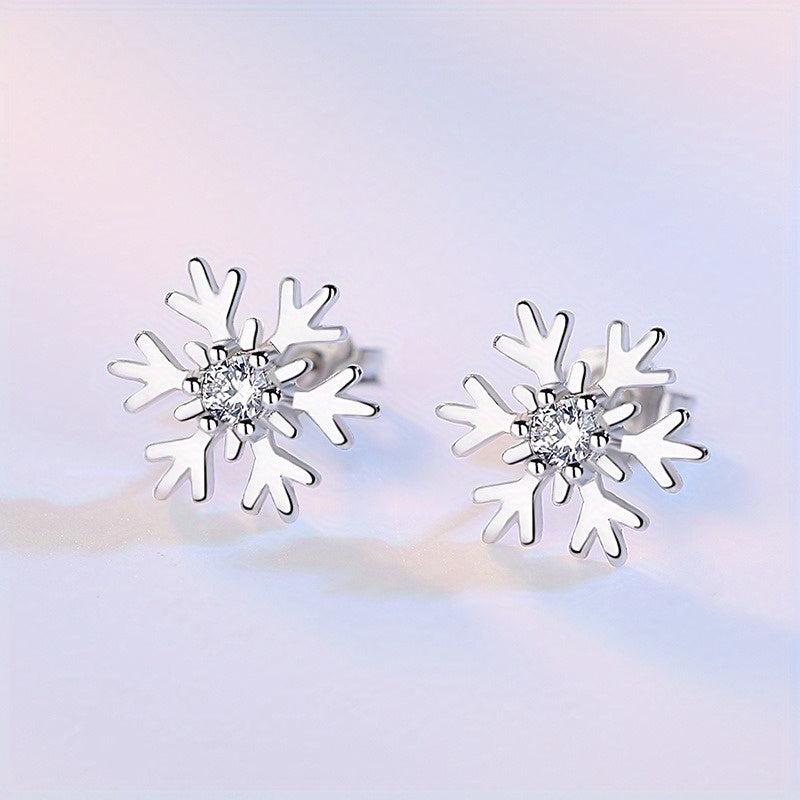 Snow Stud Earrings Hollow Earrings Women Party Jewelry Christmas Gift
