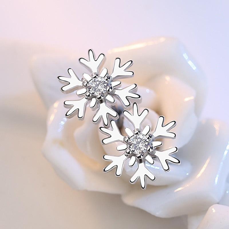 Snow Stud Earrings Hollow Earrings Women Party Jewelry Christmas Gift