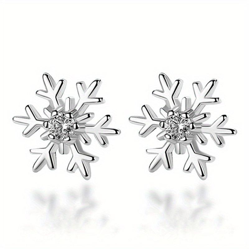 Snow Stud Earrings Hollow Earrings Women Party Jewelry Christmas Gift
